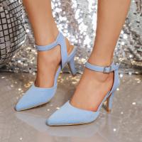 Cloth & PU Leather Stiletto High-Heeled Shoes hardwearing Pair