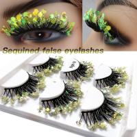 Artificial Fibre False Eyelashes for women Sequin Set