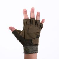 Nylon Riding Half Finger Glove hardwearing & breathable patchwork Solid Pair