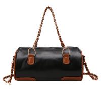 PU Leather Shoulder Bag with chain & bun & attached with hanging strap Solid PC