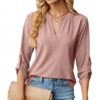 Polyester Soft Women Long Sleeve T-shirt & loose Polyester Solid PC