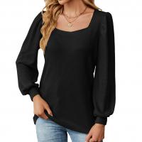 Polyester Slim Women Long Sleeve T-shirt & breathable Solid PC