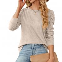綿 女性ロングスリーブTシャツ 単色 選択のためのより多くの色 一つ