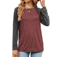 Baumwolle Frauen Langarm T-shirt, Solide, mehr Farben zur Auswahl,  Stück
