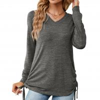Baumwolle Frauen Langarm T-shirt, Solide, mehr Farben zur Auswahl,  Stück