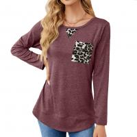 Baumwolle Frauen Langarm T-shirt,  Baumwolle, Leopard, mehr Farben zur Auswahl,  Stück