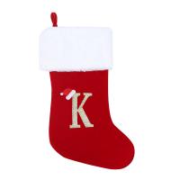 Cloth Christmas Decoration Stocking christmas design red and white PC