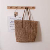 Straw Beach Bag & Easy Matching Woven Shoulder Bag large capacity PU Leather PC