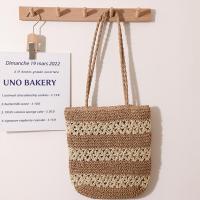Paper Rope Beach Bag & Easy Matching Woven Shoulder Bag large capacity striped PC