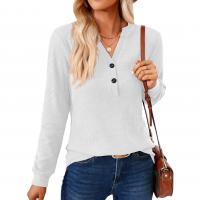 Polyester Women Long Sleeve T-shirt & loose & breathable Solid PC
