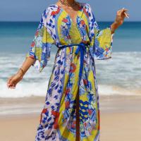 Polyester Swimming Cover Ups sun protection & loose printed floral multi-colored : PC