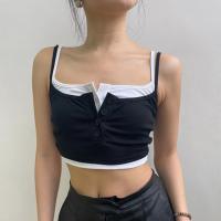 Cotton Crop Top Camisole & fake two piece patchwork PC