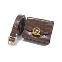 PU Leather Box Bag Waist Pack detachable crocodile grain PC