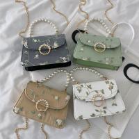 PU Leather Box Bag Handbag attached with hanging strap Polyester floral PC