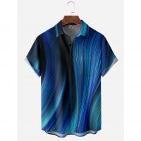 Polyester Plus Size Men Short Sleeve Casual Shirt printed PC