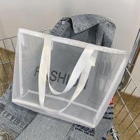 Gauze Shoulder Bag large capacity & soft surface & transparent letter PC