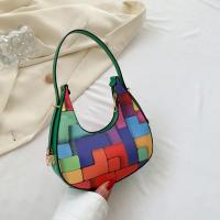 PU Leather Dumpling Shoulder Bag contrast color PC