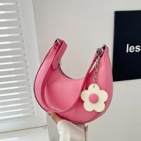 PU Leather Shoulder Bag with hanging ornament & soft surface PC