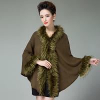 Plush & Acrylic & Polyester Cloak Poncho thicken & loose & thermal knitted : PC