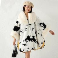 Plush & Acrylic & Polyester Cloak Poncho loose & thermal printed : PC