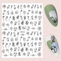Stickers Creative Nail Decal for women mixed pattern black PC