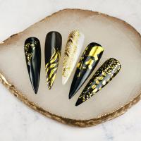 Stickers Creative Nail Decal for women gold foil print gold PC