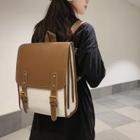 PU Leather & Canvas Easy Matching Backpack hardwearing PC