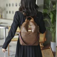 PU Leather Easy Matching Backpack hardwearing PC