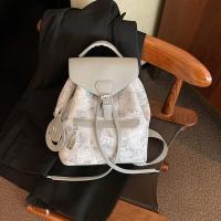 PU Leather Easy Matching Backpack hardwearing gray PC