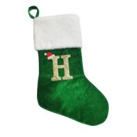 Tuch Weihnachtsdekoration Socken, unterschiedliches Muster zur Auswahl, Grün,  Stück