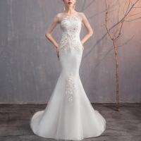 Cotton Waist-controlled & Slim & Mermaid & High Waist Long Evening Dress large hem design & off shoulder patchwork Solid white PC