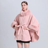 Plush & Acrylic & Polyester Cloak Poncho thick fleece & loose & thermal Solid : PC