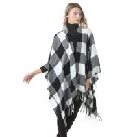 Acrylic Tassels Women Scarf can be use as shawl & thicken & thermal printed plaid PC