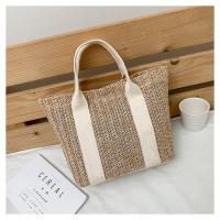 Straw Beach Bag Woven Tote large capacity PC