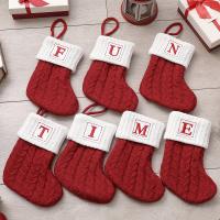 Acryl Weihnachtsdekoration Socken, unterschiedliches Muster zur Auswahl, Rot,  Stück