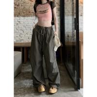 Polyester High Waist Women Long Trousers loose Solid : PC