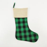 Canvas Kerstdecoratie sokken Plaid meer kleuren naar keuze stuk
