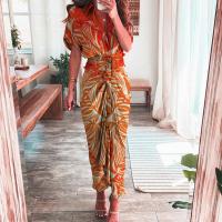 Polyester High Waist Sexy Package Hip Dresses printed PC