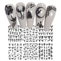 pegatinas Etiqueta de uñas, patrón diferente para la elección, negro,  trozo
