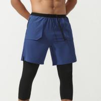 Spandex & Polyester Quick Dry Men Sports Pants & fake two piece & breathable PC