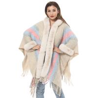 Polyester Tassels Women Scarf can be use as shawl & thicken & thermal striped PC