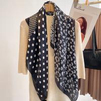 Polyester Square Scarf soft & can be use as shawl printed black PC