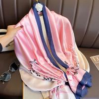 Polyester Beach Scarf Women Scarf can be use as shawl printed floral pink PC