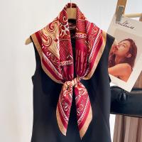 Polyester Square Scarf can be use as shawl & sun protection printed PC