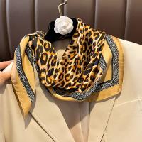Polyester Multifunction Square Scarf thermal printed leopard PC