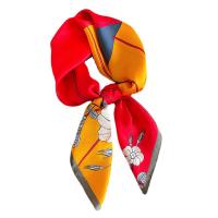 Poliestere Čtvercový šátek Stampato Květinové Rosso kus