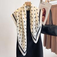 Polyester Easy Matching Square Scarf dustproof & breathable printed dot white PC