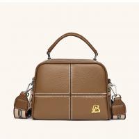 Cowhide Box Bag Handbag attached with hanging strap Polyester PC