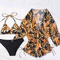 Spandex & Polyester Bikini & three piece & padded printed Set