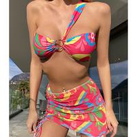 Polyamide & Polyester Bikini & three piece & padded printed floral multi-colored Set